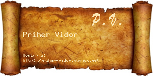 Priher Vidor névjegykártya